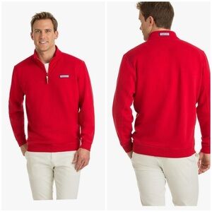 Vineyard Vines Red Zip Up Sweater